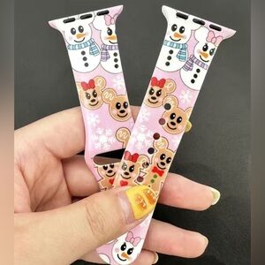 Mickey Mouse inspired snowman and gingerbread ears iWatch band.